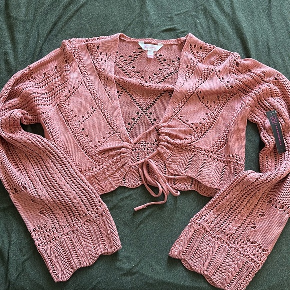 Cute pink open front knit sweater. - Picture 1 of 1